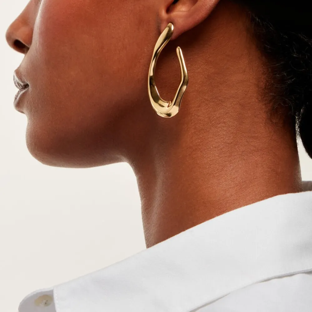 Marc Orian Pendantes|Boucles D'Oreilles Acier Inoxydable > Boucles D'Oreilles Pendantes Mamamia Acier Jaune