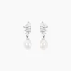 Marc Orian Pendantes|Bijoux Perles > Boucles D'Oreilles Pendantes Elea Argent Blanc Perle De Culture Oxyde De Zirconium