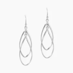 Marc Orian Pendantes|Boucles D'Oreilles Argent > Boucles D'oreilles Pendantes Twisty Argent Blanc