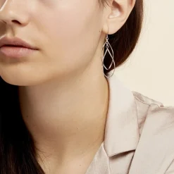 Marc Orian Pendantes|Boucles D'Oreilles Argent > Boucles D'oreilles Pendantes Twisty Argent Blanc