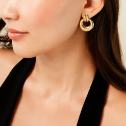 Marc Orian Pendantes|Boucles D'Oreilles Acier Inoxydable > Boucles D'Oreilles Pendantes Vaidah Acier Jaune