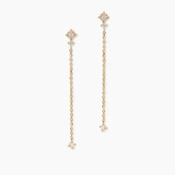 Boucles D'oreilles Pendantes éclat Perlé Plaqué Or Oxyde De Zirconium