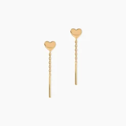 Boucles D'Oreilles Pendantes Falone Plaqué Or Jaune