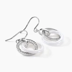 Marc Orian Pendantes|Bijoux Zirconium > Boucles D'oreilles Pendantes Grizzel De Zirconium argent blanc oxyde