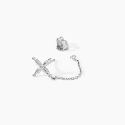 Marc Orian Pendantes|Boucles D'Oreilles Fleur > Boucles D'oreilles Pendantes Phula Argent Blanc