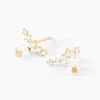 Boucles D'Oreilles Pendantes Elysia Or Jaune Perle De Culture Oxyde De Zirconium