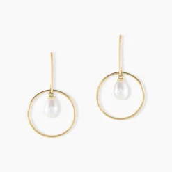 Marc Orian Pendantes|Parures De Mariage > Boucles D'oreilles Pendantes Salvine Or Jaune Perle De Culture