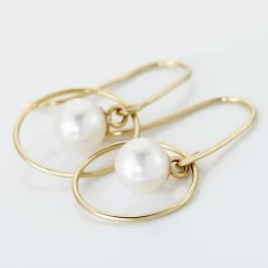 Marc Orian Pendantes|Parures De Mariage > Boucles D'oreilles Pendantes Salvine Or Jaune Perle De Culture