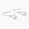 Boucles D'oreilles Pendantes Akiko Argent Perle De Culture Et Oxyde