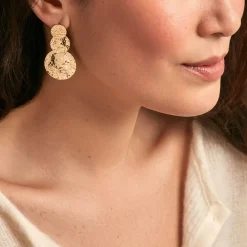 Marc Orian Pendantes|Boucles D'Oreilles Acier Inoxydable > Boucles D'oreilles Pendantes Josephine Acier Doré