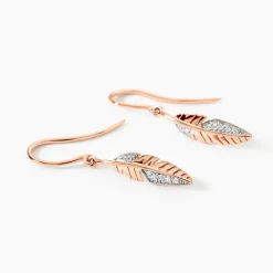 Marc Orian Pendantes|Bijoux Or > Boucles D'oreilles Pendantes Clodie Or Rose Diamant
