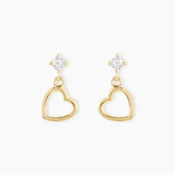 Marc Orian Pendantes|Boucles D'Oreilles Cœur > Boucles D'oreilles Pendantes Euria Cœur Or Jaune