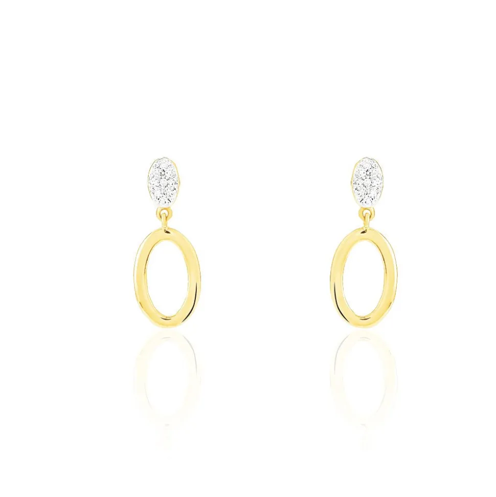 Boucles D'oreilles Pendantes Tatiana Or Jaune Diamant