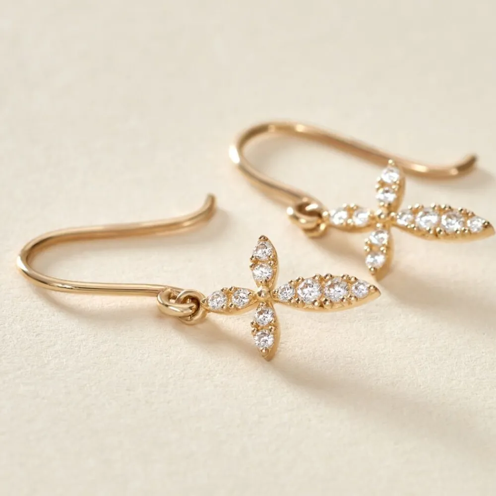 Marc Orian Pendantes|Bijoux Zirconium > Boucles D'oreilles Pendantes Chastity Or Jaune Oxyde De Zirconium
