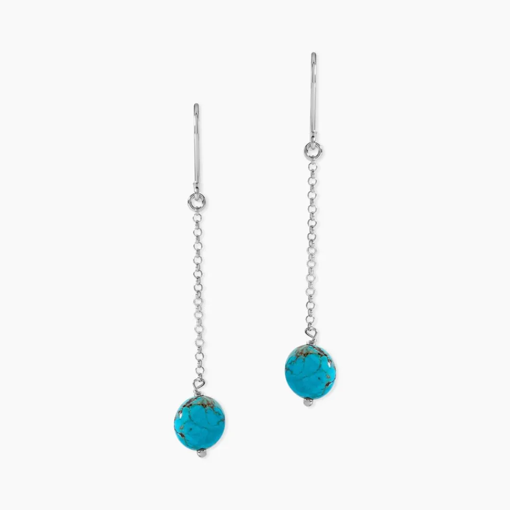 Marc Orian Pendantes|Boucles D'Oreilles Argent > Boucles D'oreilles Pendantes Graziana Argent Blanc Turquoise