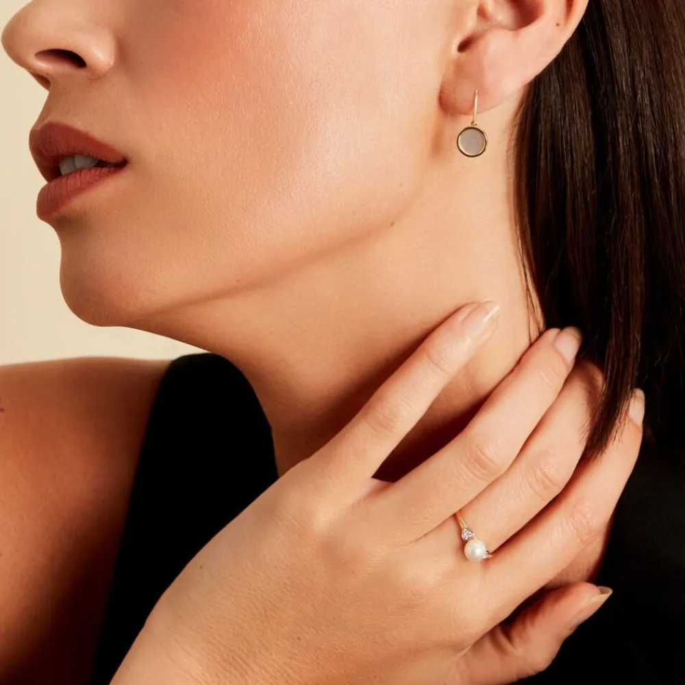 Marc Orian Pendantes|Idées Cadeaux Femme > Boucles D'oreilles Pendantes Joana Or Jaune Nacre