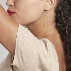 Marc Orian Pendantes|Boucles D'Oreilles Argent > Boucles D'oreilles Pendantes Ninae Argent Blanc