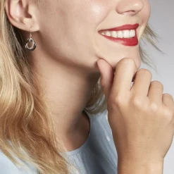 Marc Orian Pendantes|Boucles D'Oreilles Argent > Boucles D'oreilles Pendantes Grizzel Argent Blanc Céramique Et Oxyde