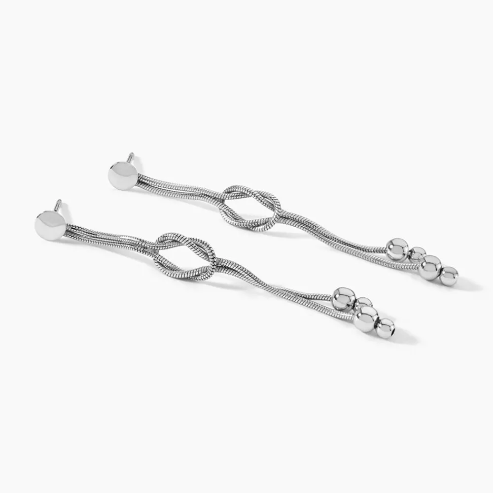 Marc Orian Pendantes|Boucles D'Oreilles Argent > Boucles D'oreilles Pendantes Mariana Argent Blanc