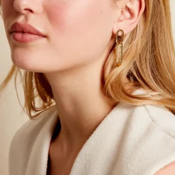 Marc Orian Pendantes|Boucles D'Oreilles Acier Inoxydable > Boucles D'oreilles Pendantes Manille Acier Jaune