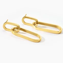 Marc Orian Pendantes|Boucles D'Oreilles Acier Inoxydable > Boucles D'oreilles Pendantes Manille Acier Jaune