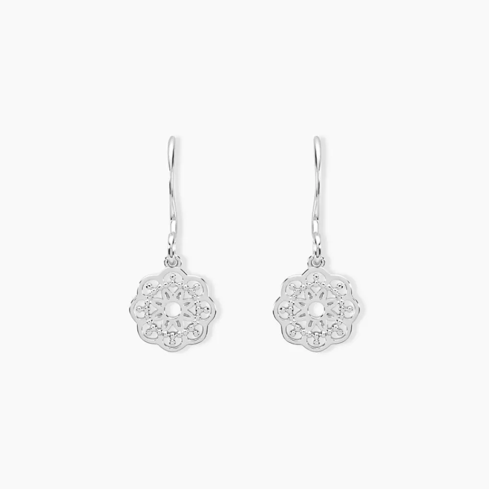 Marc Orian Pendantes|Boucles D'Oreilles Fleur > Boucles D'oreilles Pendantes Lynne Argent Blanc