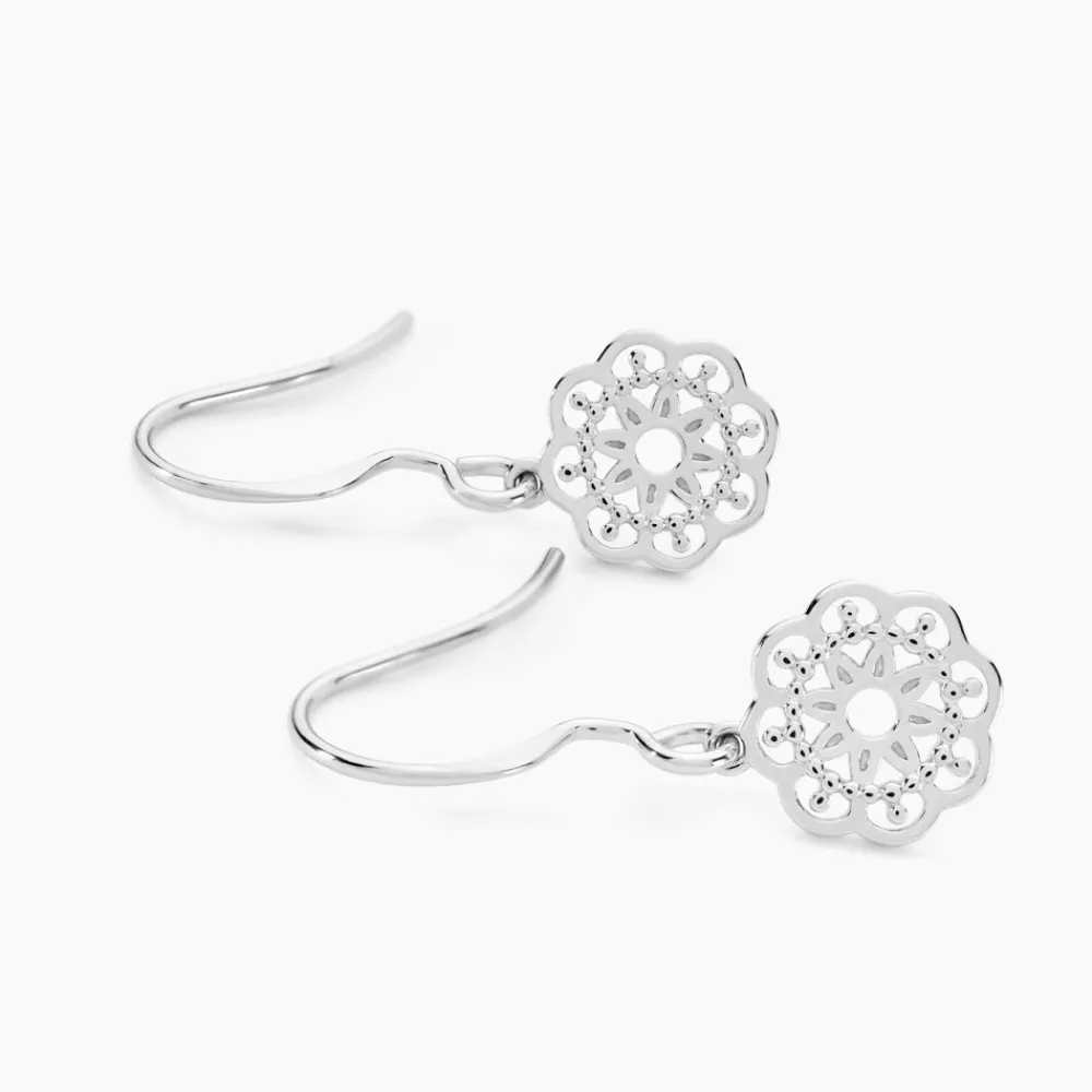 Marc Orian Pendantes|Boucles D'Oreilles Fleur > Boucles D'oreilles Pendantes Lynne Argent Blanc