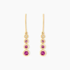 Marc Orian Pendantes|Anniversaire De Mariage > Boucles D'oreilles Pendantes Josephine or jaune rubis