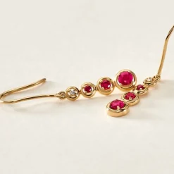 Marc Orian Pendantes|Anniversaire De Mariage > Boucles D'oreilles Pendantes Josephine or jaune rubis