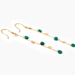 Marc Orian Pendantes|Idées Cadeaux Femme > Boucles D'Oreilles Pendantes Epurea Or Jaune Malachite