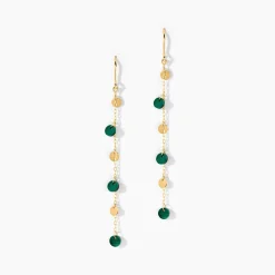 Marc Orian Pendantes|Idées Cadeaux Femme > Boucles D'Oreilles Pendantes Epurea Or Jaune Malachite