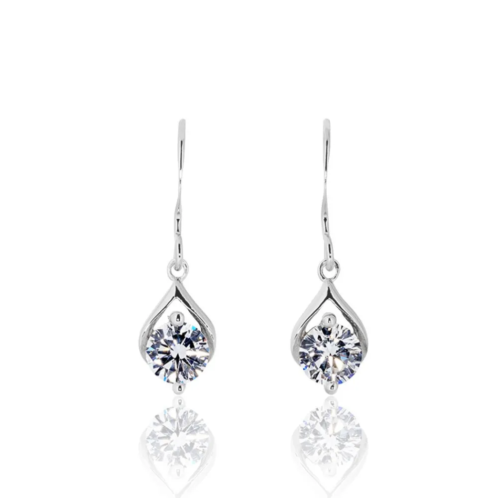 Marc Orian Pendantes|Bijoux Zirconium > Boucles D'oreilles Pendantes Guenovera Argent Blanc Oxyde De Zirconium