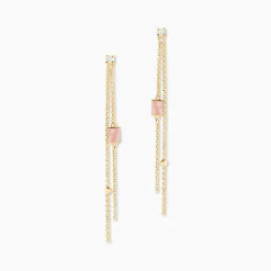 Marc Orian Pendantes|Idées Cadeaux Femme > Boucles D'oreilles Pendantes Reflets Pop Or Jaune Rhodochrosite