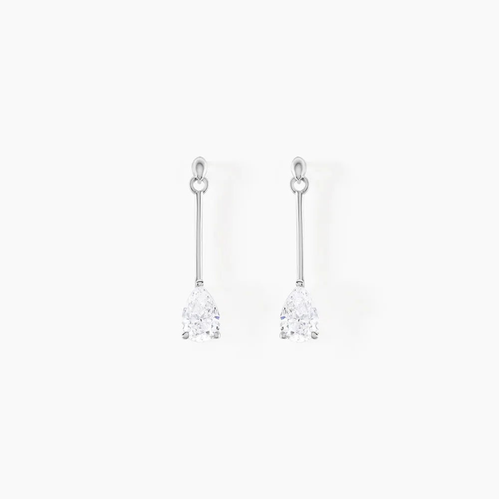 Marc Orian Pendantes|Bijoux Zirconium > Boucles D'oreilles Pendantes Goutte Or Blanc Oxyde De Zirconium