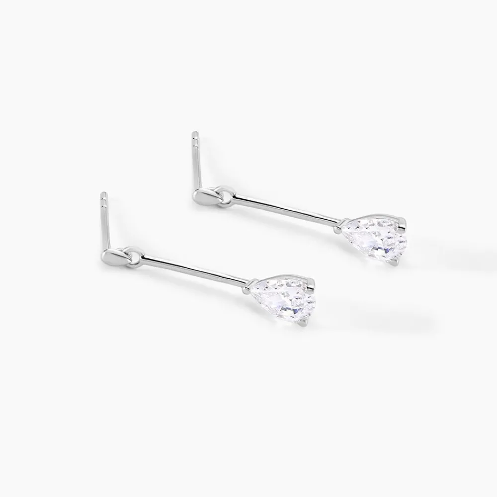 Marc Orian Pendantes|Bijoux Zirconium > Boucles D'oreilles Pendantes Goutte Or Blanc Oxyde De Zirconium
