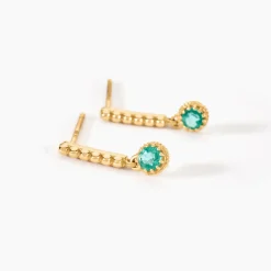 Marc Orian Pendantes|Cadeaux Mariage > Boucles D'Oreilles Pendantes Emaria Or Jaune Emeraude