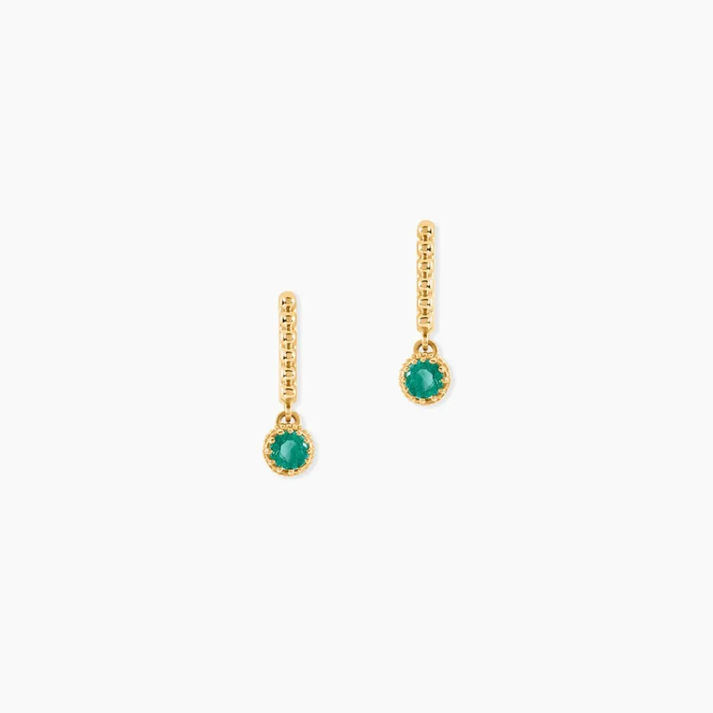 Marc Orian Pendantes|Cadeaux Mariage > Boucles D'Oreilles Pendantes Emaria Or Jaune Emeraude
