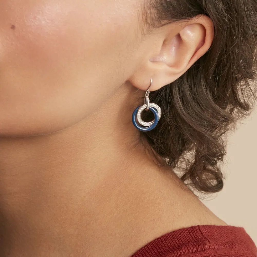 Marc Orian Pendantes|Idées Cadeaux Femme > Boucles D'oreilles Pendantes Grizzel Argent Blanc Céramique Oxyde argent blanc céramique bleue