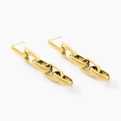Marc Orian Pendantes|Boucles D'Oreilles Acier Inoxydable > Boucles D'oreilles Pendantes Auray Acier Jaune