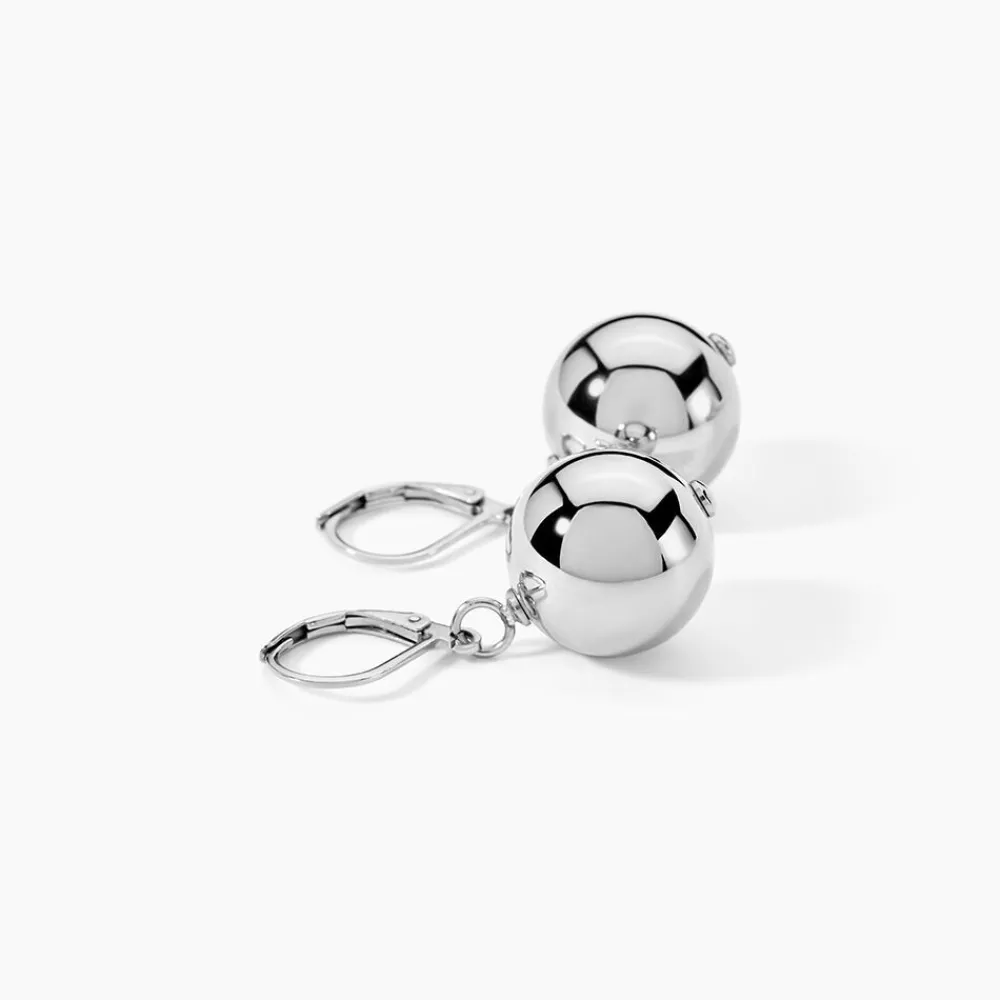 Marc Orian Pendantes|Boucles D'Oreilles Acier Inoxydable > Boucles D'oreilles Pendantes Bilou Acier Blanc