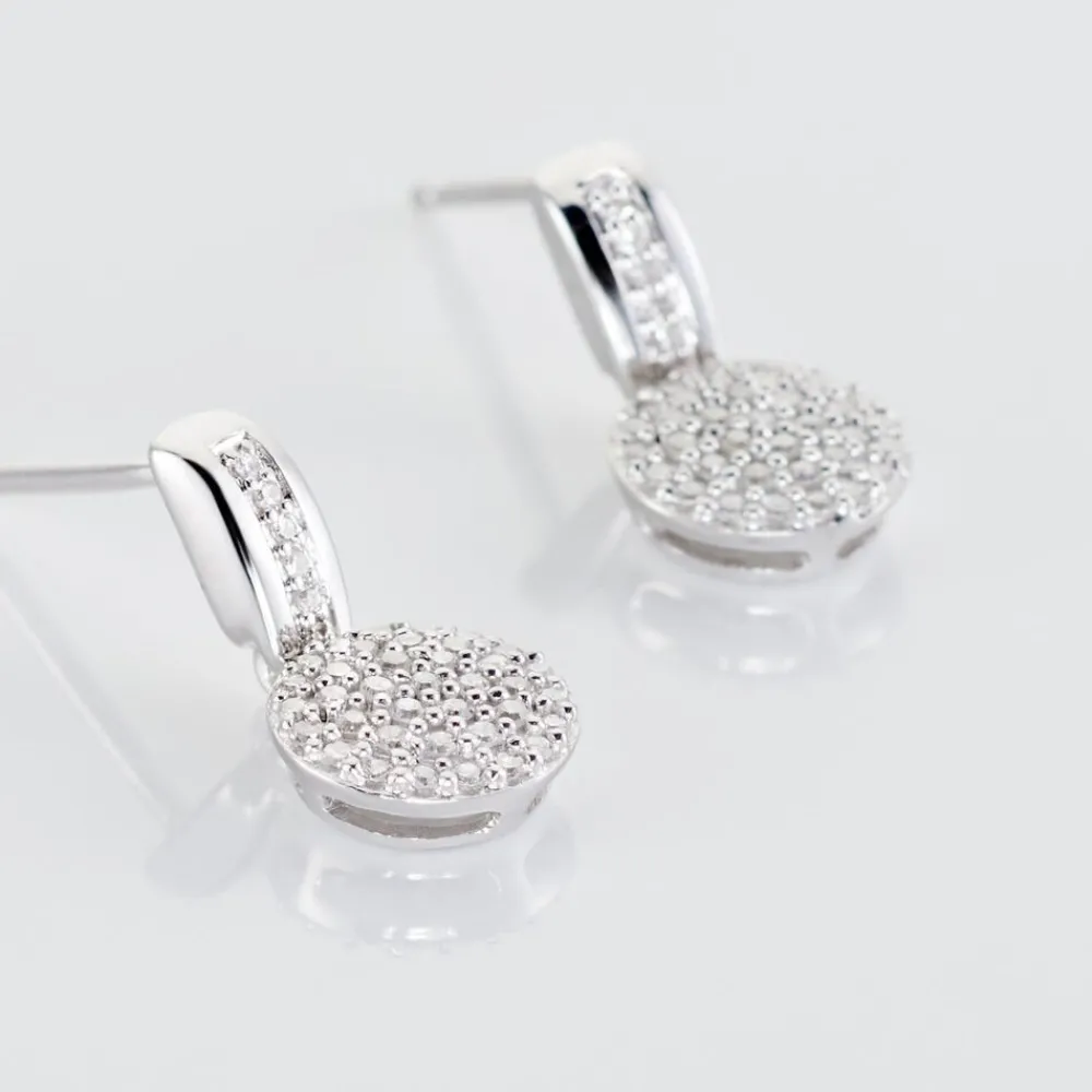 Marc Orian Pendantes|Bijoux Or > Boucles D'oreilles Pendantes Lisyae Or Blanc Diamant