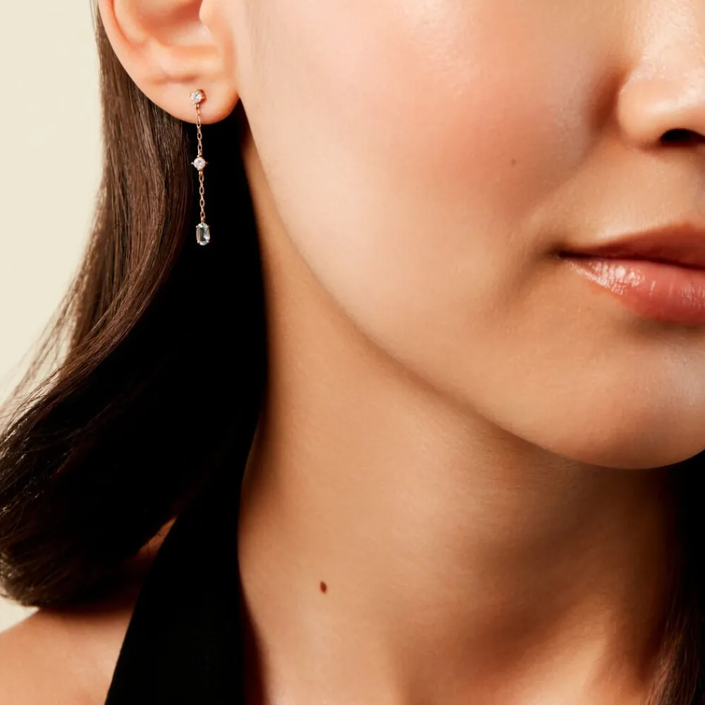 Marc Orian Pendantes|Cadeaux Mariage > Boucles D'Oreilles Pendantes Thurayya Or Jaune Topaze Oxyde De Zirconium