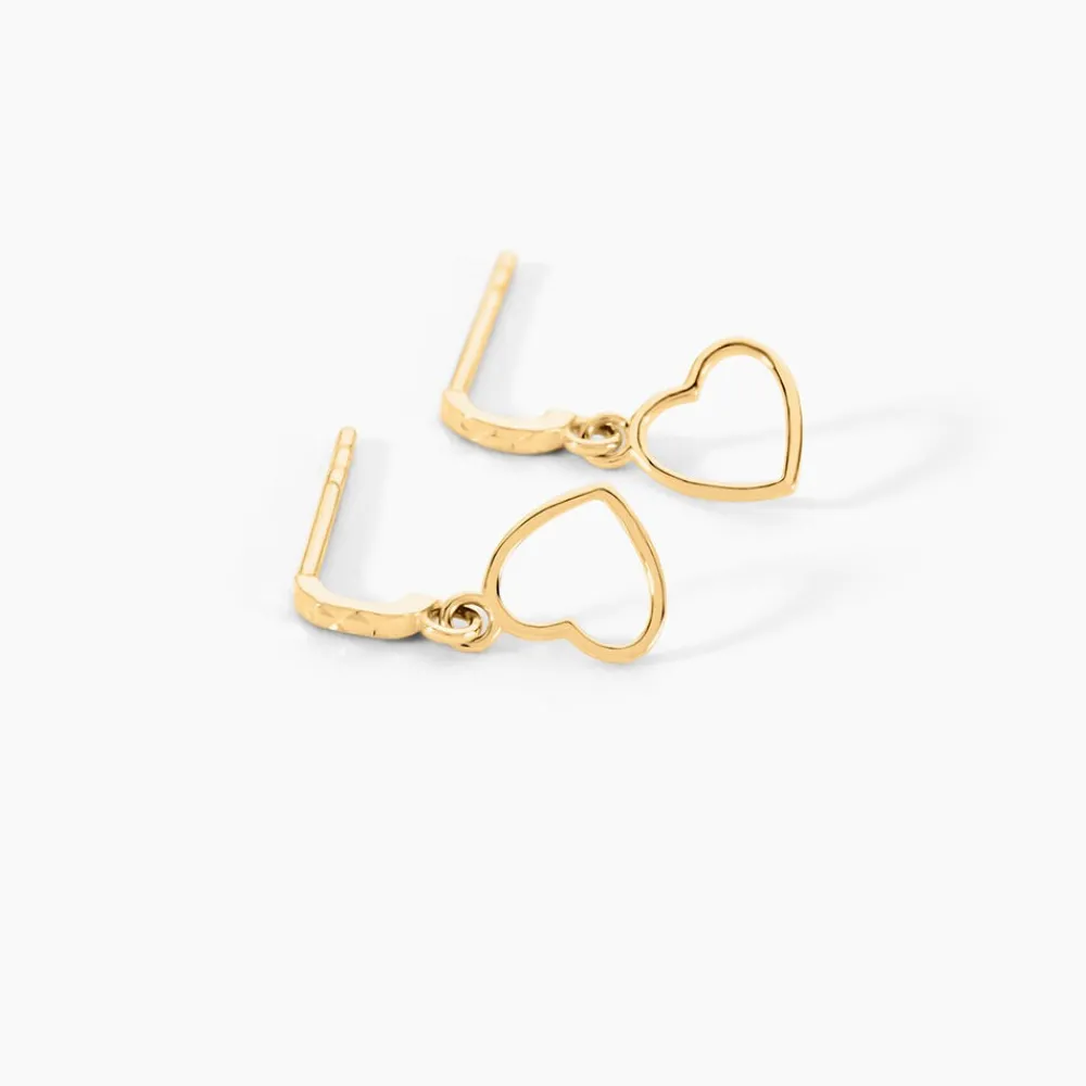 Marc Orian Pendantes|Boucles D'Oreilles Cœur > Boucles D'oreilles Pendantes Feryal Pendantes Coeurs Or Jaune