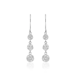 Marc Orian Pendantes|Bijoux Zirconium > Boucles D'oreilles Pendantes Sandra Argent Blanc Oxyde De Zirconium