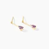Marc Orian Pendantes|Boucles D'Oreilles Améthyste > Boucles D'oreilles Pendantes Goutte Or Jaune Amethyste