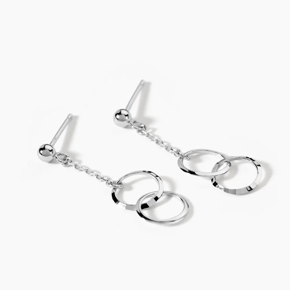 Marc Orian Pendantes|Boucles D'Oreilles Argent > Boucles D'oreilles Pendantes Coline Argent Blanc
