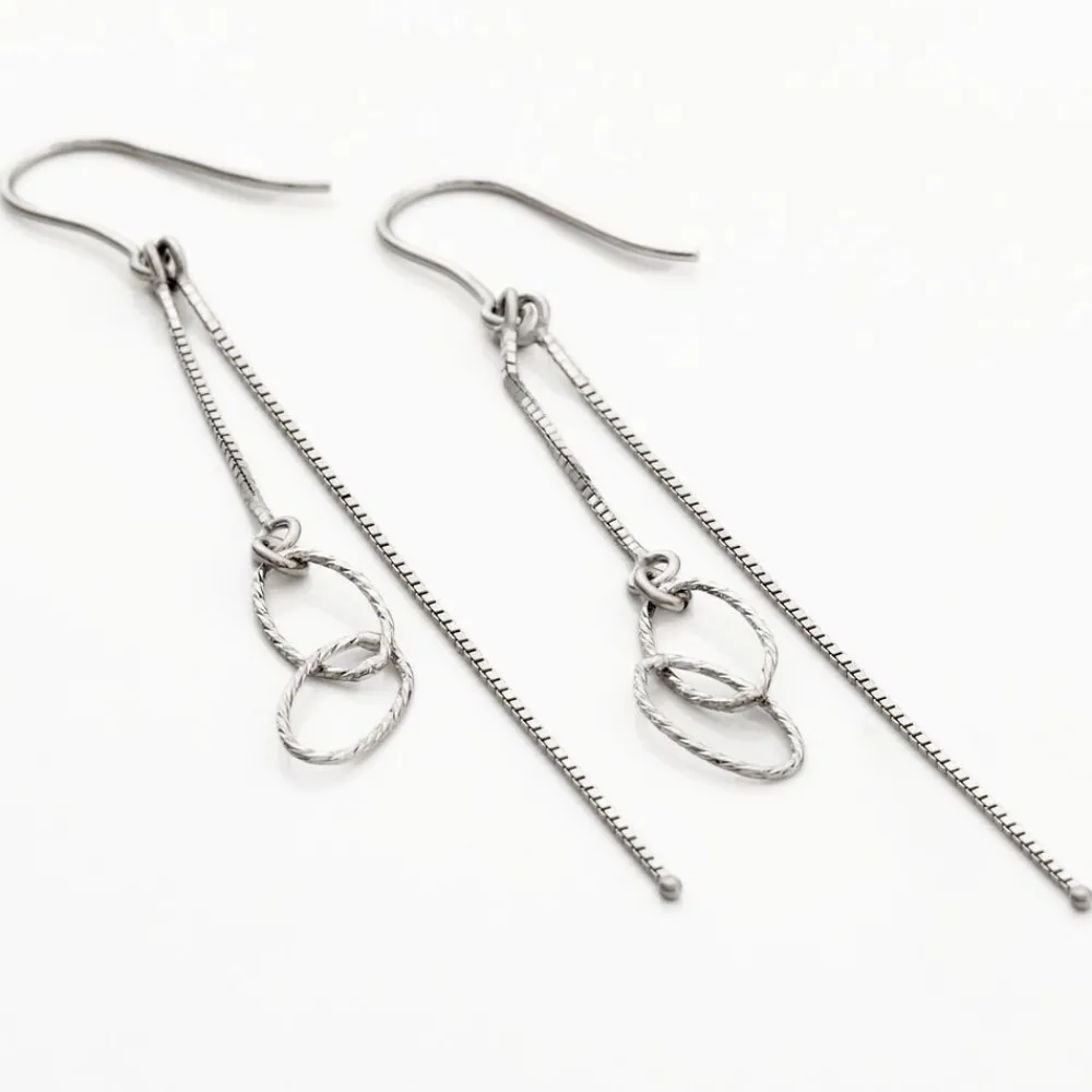 Marc Orian Pendantes|Boucles D'Oreilles Argent > Boucles D'oreilles Pendantes Sybille Argent Blanc