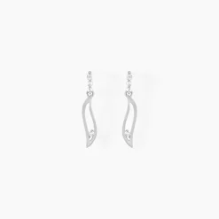 Marc Orian Pendantes|Bijoux Zirconium > Boucles D'oreilles Pendantes Ysanna Or Blanc Oxyde De Zirconium
