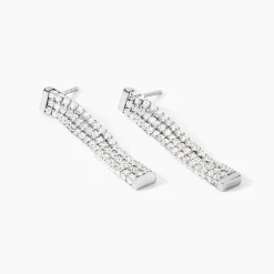 Marc Orian Pendantes|Bijoux Zirconium > Boucles D'Oreilles Pendantes Serenna Argent Blanc Oxyde De Zirconium