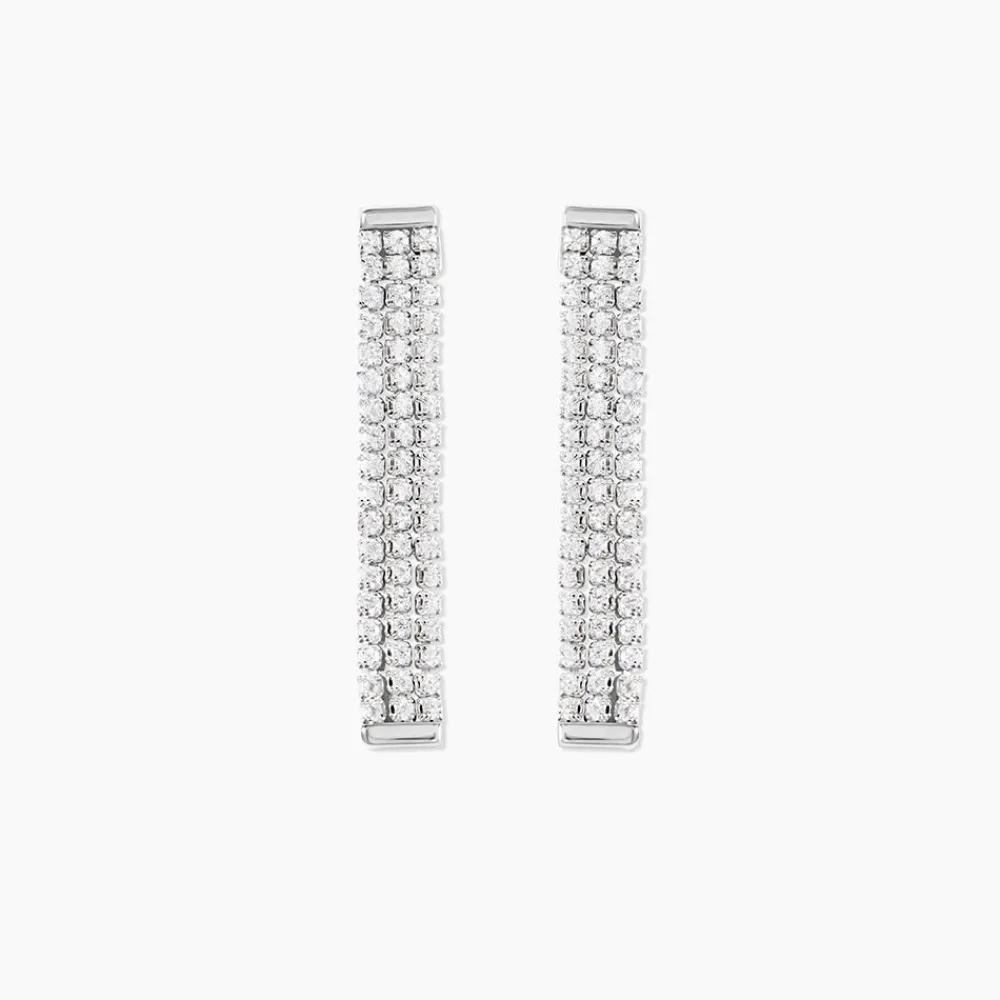 Marc Orian Pendantes|Bijoux Zirconium > Boucles D'Oreilles Pendantes Serenna Argent Blanc Oxyde De Zirconium